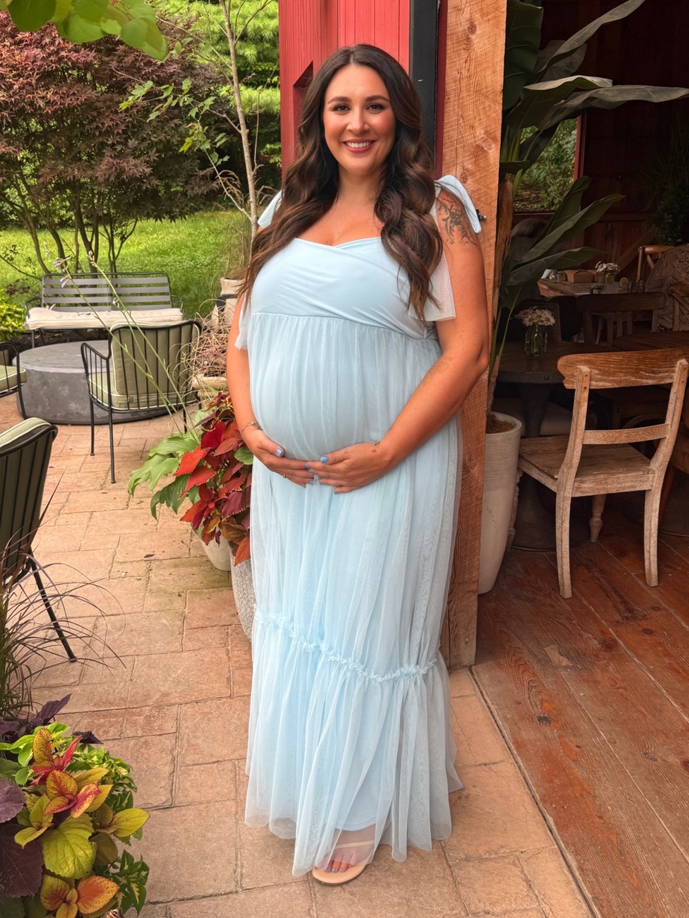 Tulle Maternity Formal Maxi Dress
